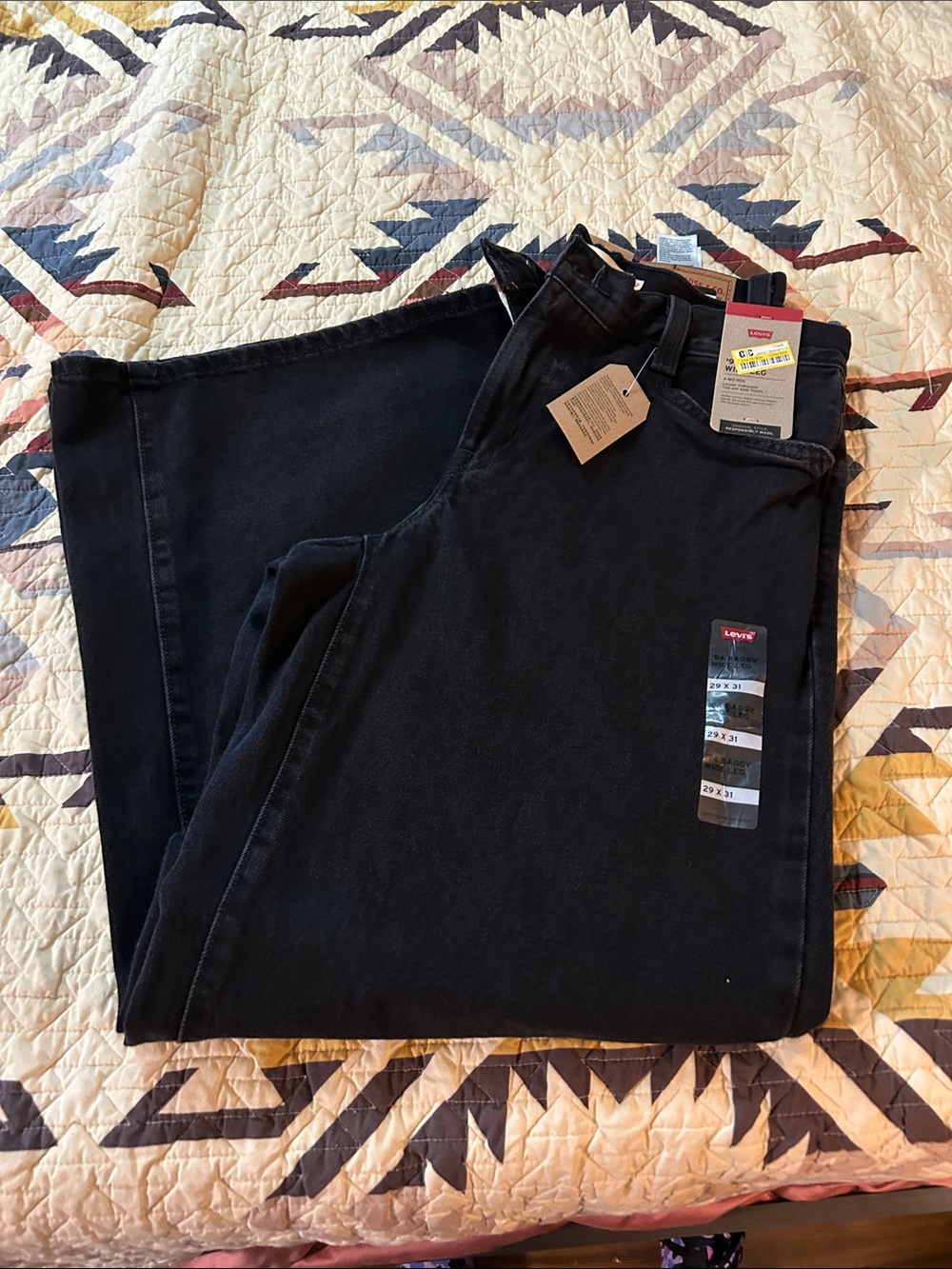 Levi's women’s Black Baggy wide-Leg Jeans